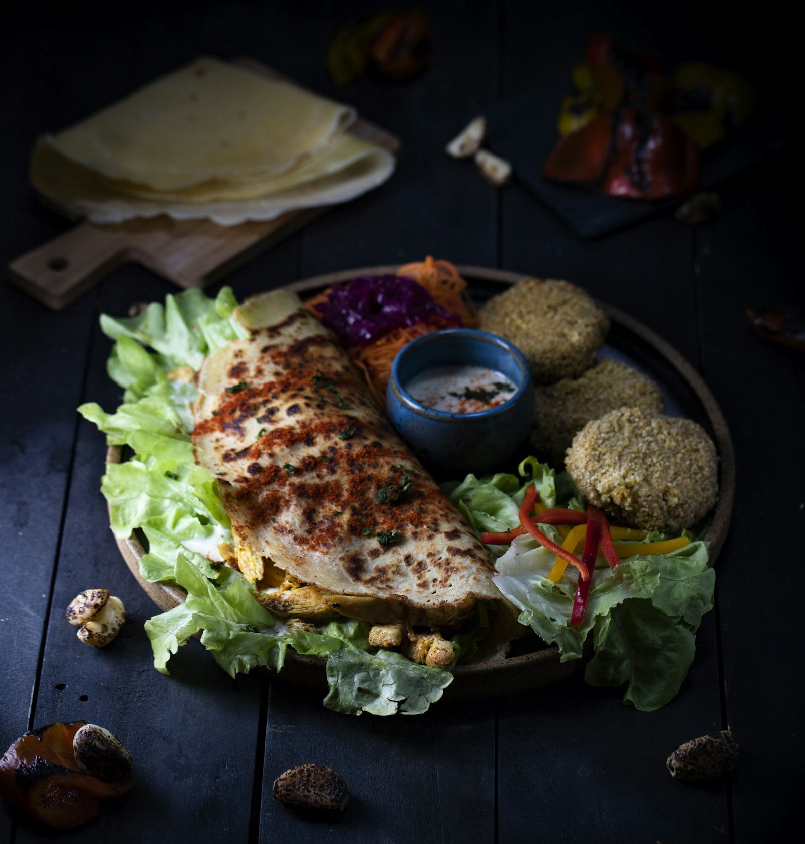 Mediterranean platter with shawarma, falafel and rice